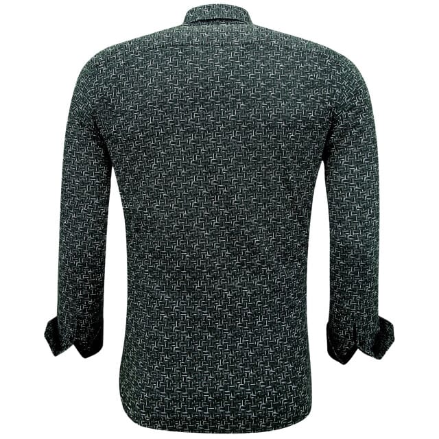 Casual Overhemden Lange Mouw Heren met Print - 3143 - Zwart