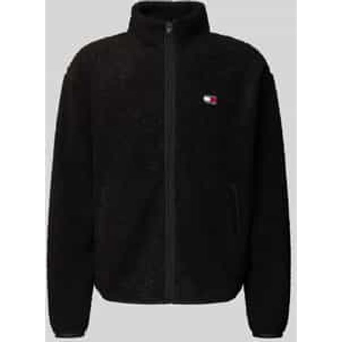 Regular fit fleecejack met gestikt logo