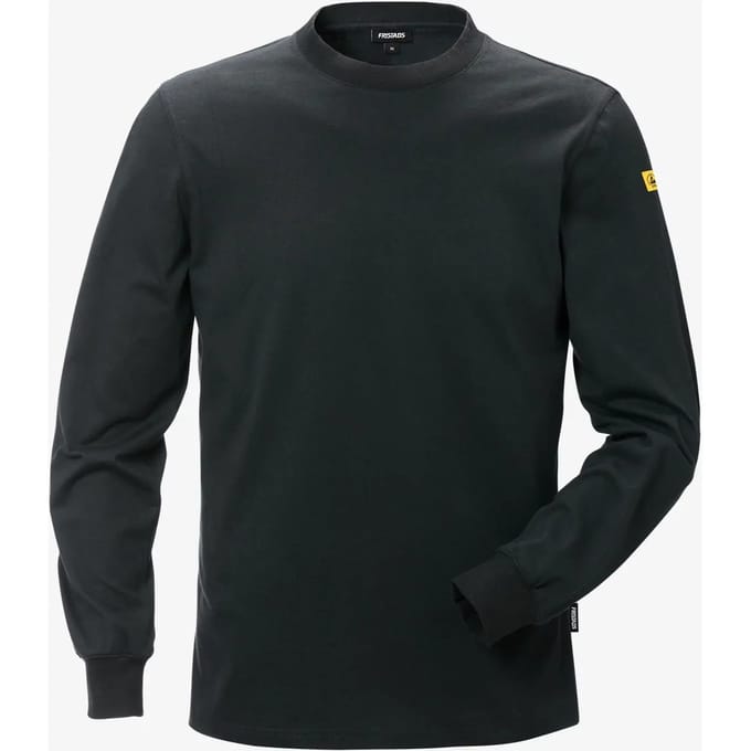 Fristads Esd T-Shirt Lange Mouwen 7082 Xtm - Zwart - L