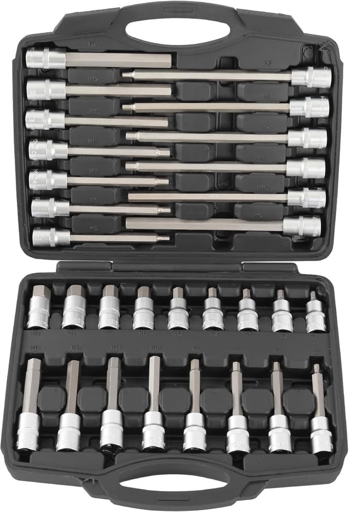 Dopsleutel Set - Binnenzeskant - Klus Klussen - 30 Delig - 1/2 Inch - Mat