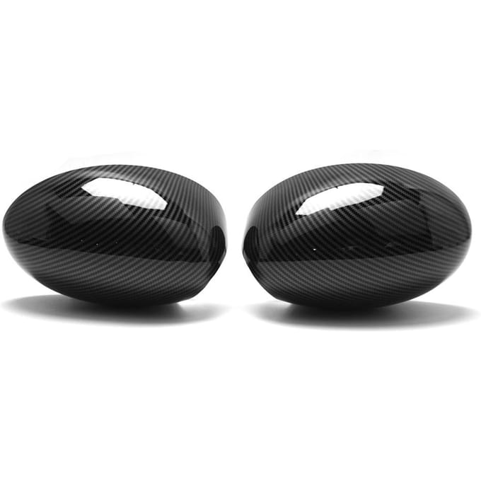 1 Paar Side Mirror Cover Deur Spiegelkap Vervanging voor BMW Mini zwart