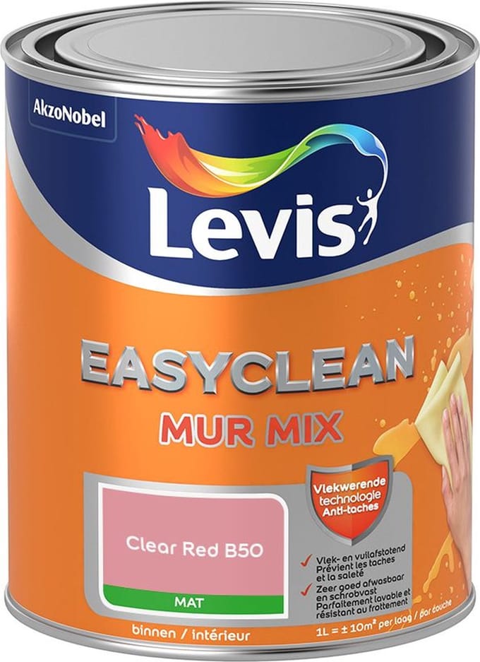 Levis - Easyclean Mur Mat Mix - Clear Red B50 - Mengverf - 1 L