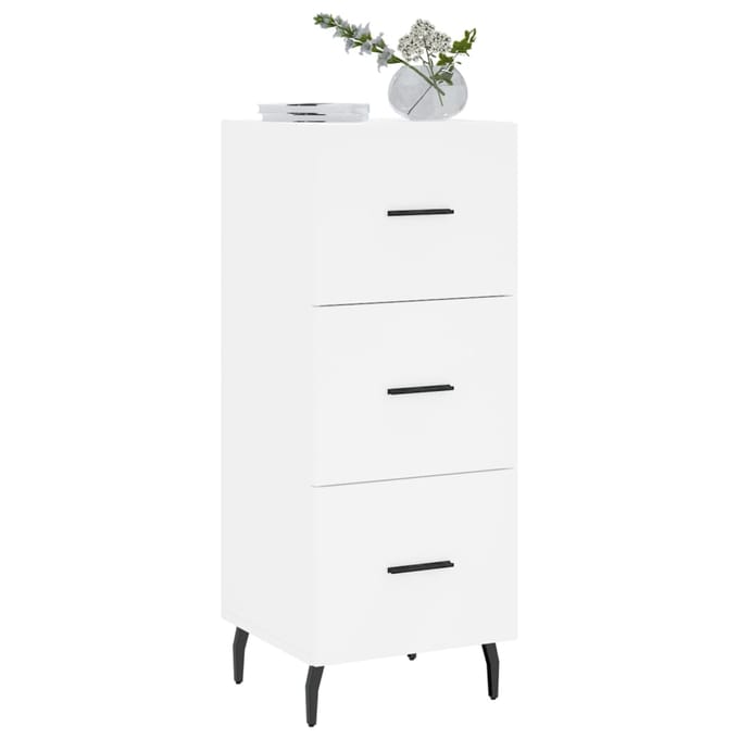 vidaXL - Dressoir - 34,5x34x90 - cm - bewerkt - hout - wit