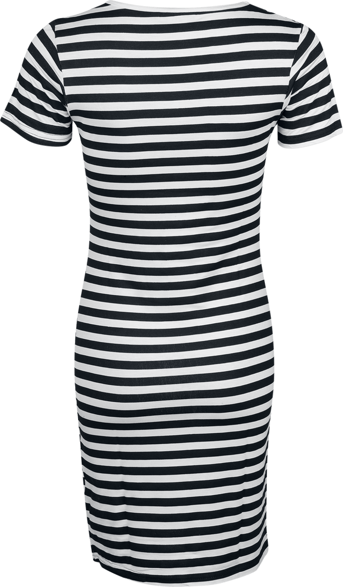 R.E.D. Rock-Engineered Design zwart-witte korte jurk met cut-out halslijn - Dames - L