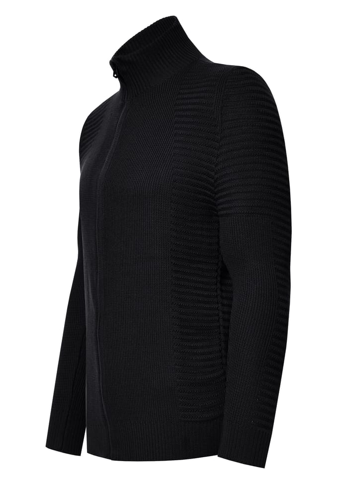 Fijne gebreide jas in biker-stijl met slim fit pasvorm