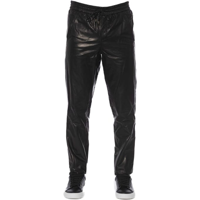 Leren Joggingbroek Elastische Taille Relaxed Fit