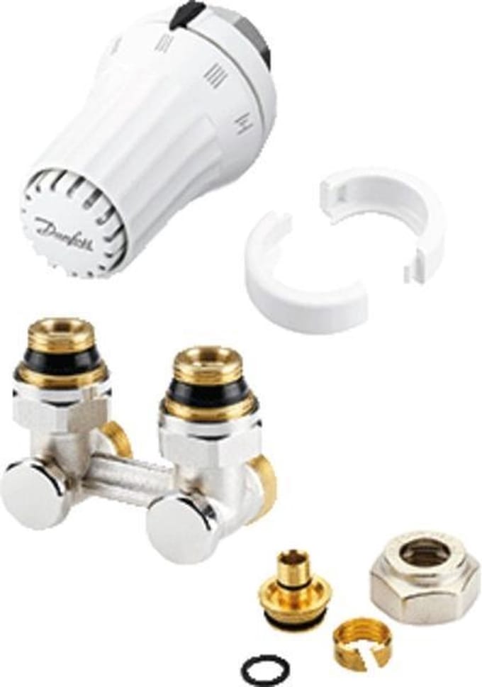 Danfoss RAE K - onderblokset - haaks - voor radiatoren met M30 insert - aansluiting 1/2"