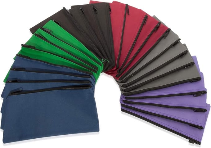24 Stuks Grote Pennenzakken en Portemonnees met Rits - Assortiment Kleuren