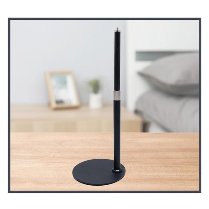 Multifunctionele Heftelefoonhouder Ringlamp Desktopstandaard Vullicht Telescopische Stang Beugel black