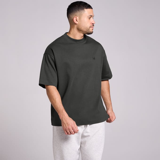 MP Heren Oversized Katoenen T-Shirt - Gewassen Zwart - M