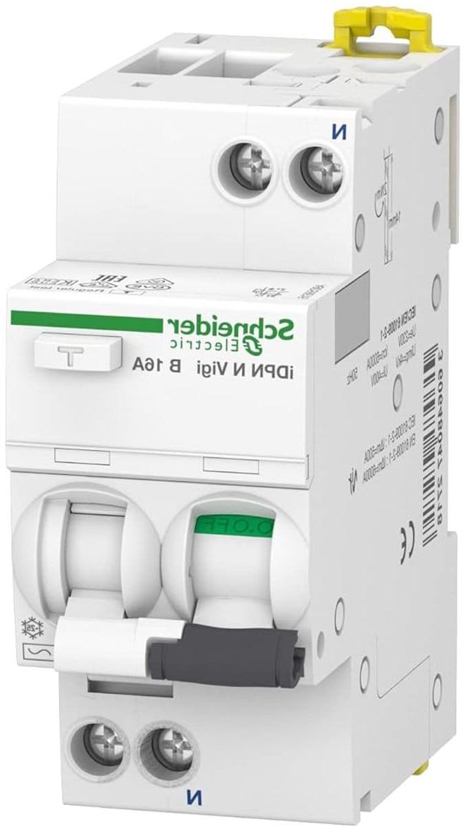 Stroomschakelaar - Aardlekschakelaar FI - Installatiebeveiliging - Type A 30mA - 16A 230V - Wit