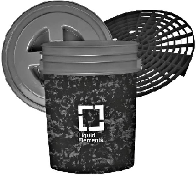 LIQUID ELEMENTS CARBON WASEMMER 20L MET GRIT GUARD EN DEKSEL