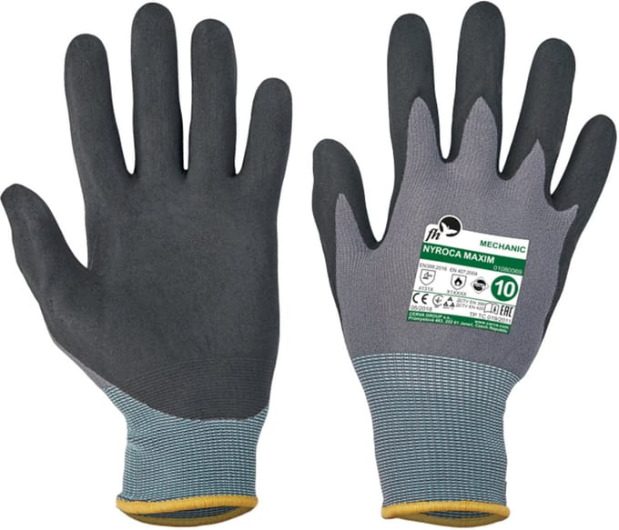 Cerva Tuinhandschoen Maxim - Handschoenen - Zwart Grijs Size 10