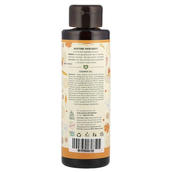 Eco Love, Gel Douche, Carotte, Potiron et Patate Douce, 17,6 fl oz (500ml) white