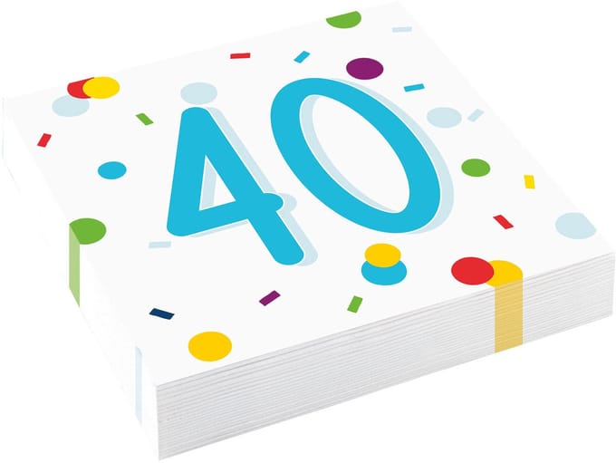 Rietmuller - Riethmuller - Servetten Confetti Verjaardag 40 jaar (20 stuks)