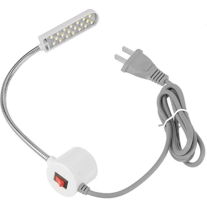 Lumière LED de Travail pour Machine à Coudre Lampe à Base Magnétique Réglable 20 Lights gray