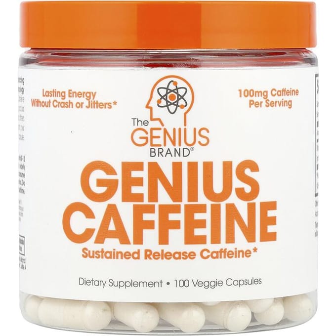 Genius Cafeïne, 100 mg, 100 Plantaardige Capsules