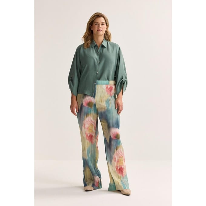 Printbroek In Crinkle Satijn