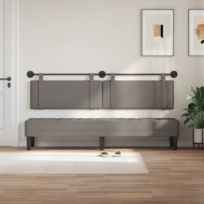 vidaXL - Hangend - hoofdbord - Taupe - Stof