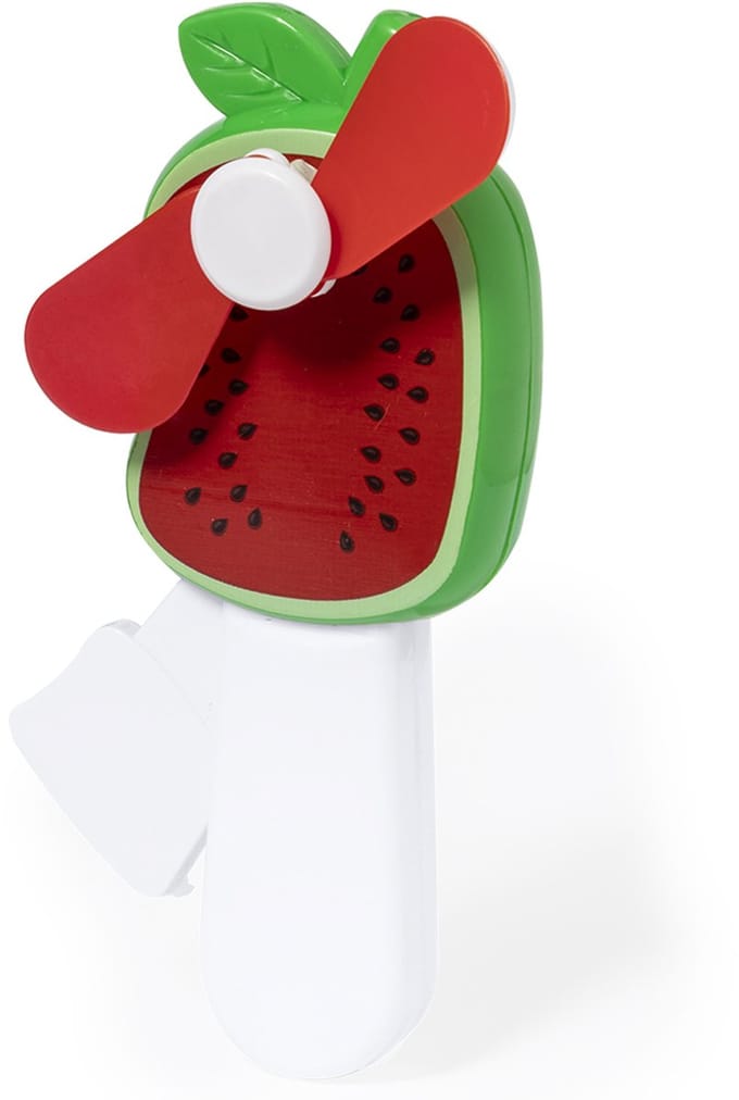 Mini ventilator/handventilator Manhattan - meloen - 7 x 13 x 3 cm -verkoeling in zomer