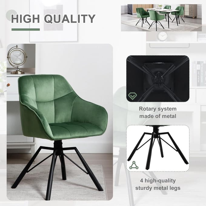 Eetkamerstoelen Set van 6 Draaibaar - Novihome