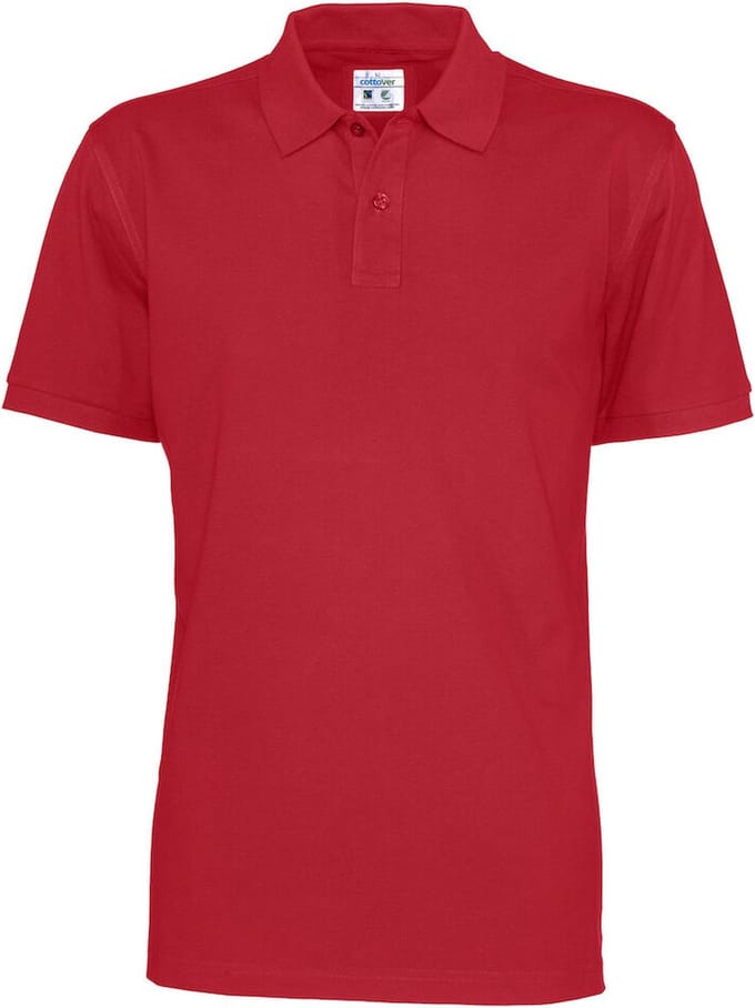 Cottover POLO PIQUE MAN - GOTS GECERTIFICEERD 141006 - Rood - S