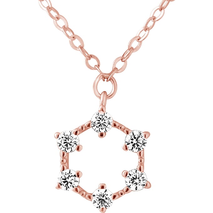 Ketting 5 zirkonium zirkonium 925 roze vergulde