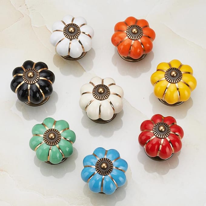 Pompoen Keramische Handgrepen 40mm Ladeknoppen Kastdeurtrekkers Meubelhandgreep
