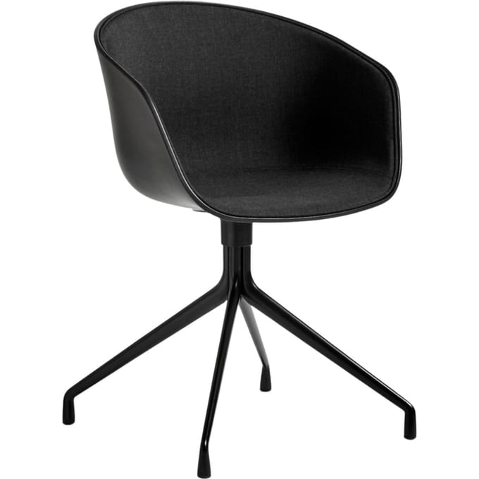 HAY About a Chair AAC 20 - black 2.0 - zwart - Standaard glijders kunststof