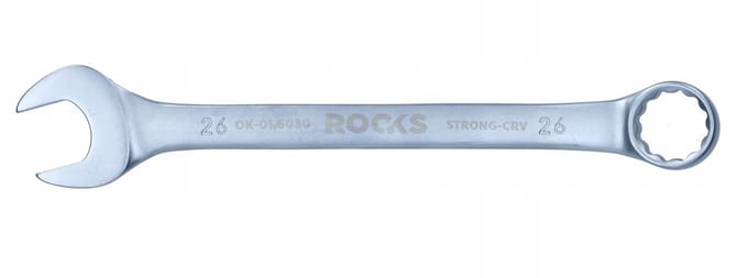 ROOKS Ringsleutel 26 mm - 31CrV3 Staal, Dubbel Chroom, DIN 3113A