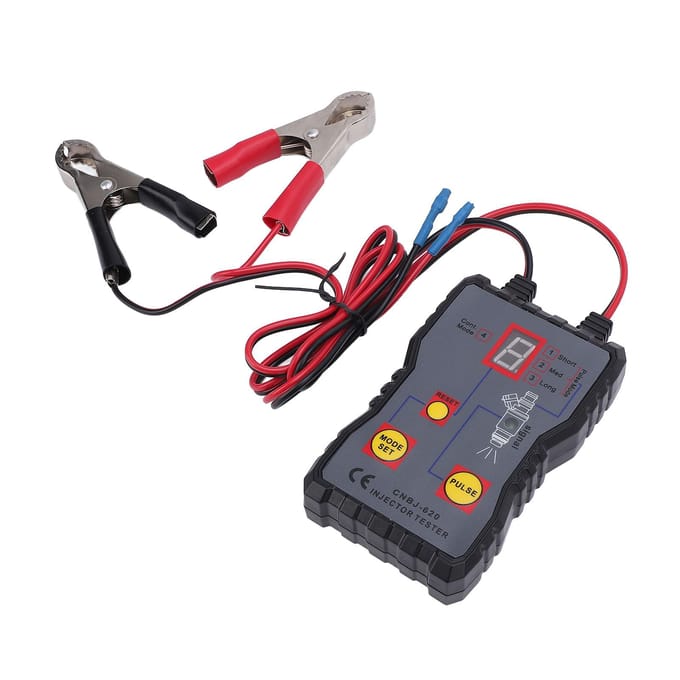 Brandstofinjector Tester Kit 4 Pulsmodi Vloeistoftestmachine voor Automotive Motorfiets CNBJ620 12V gray
