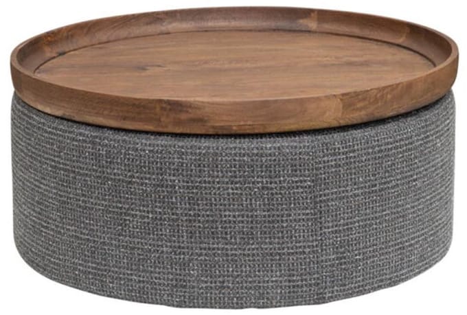 Tower Living Salontafel Ossana - Rond Bruin/Grijs Hout - Ø80x40cm
