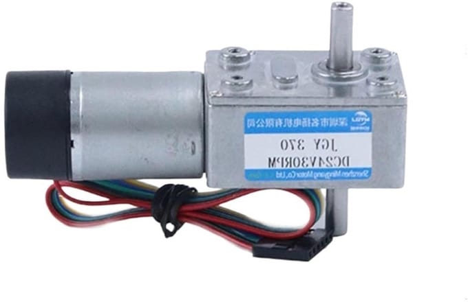 DC Reductiemotor - Wormwielmotor Motor - Projecten Automatiseren - Encoder Dubbele As - 12V 150RPM - Metaal