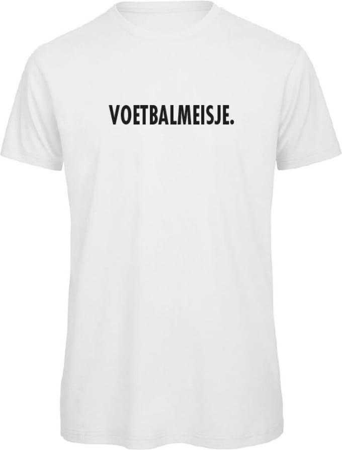 T-shirt Wit - voetbalmeisje - soBAD.