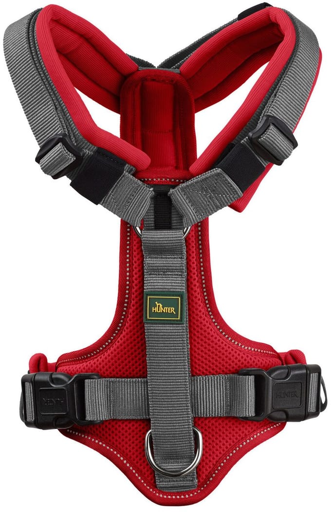 Hunter Harnas Maldon Up Rood&Grijs - Hondentuig - 47-69 cm