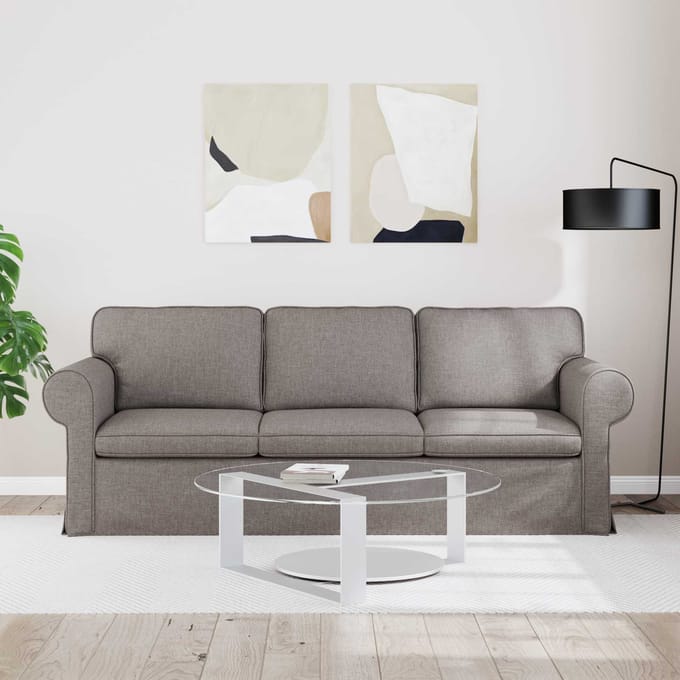vidaXL - Bank - Taupe - 215 - x - 82 - x - 80 - cm - Stof