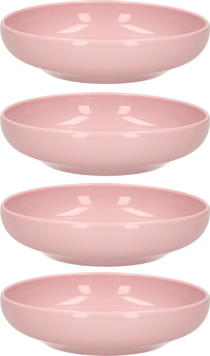 Plasticforte Kommetje/schaaltje - 8x - pastel roze - D16 x 4 cm - 520 ml - kunststof