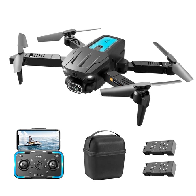 Mini drone télécommandé avec double caméra 4K pliable sans tête avec évitement d'obstacles Dual Camera Optical Flow Positioning 1 Battery noir