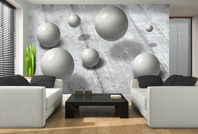 Modern Abstract Design Grey Photo Wallcovering