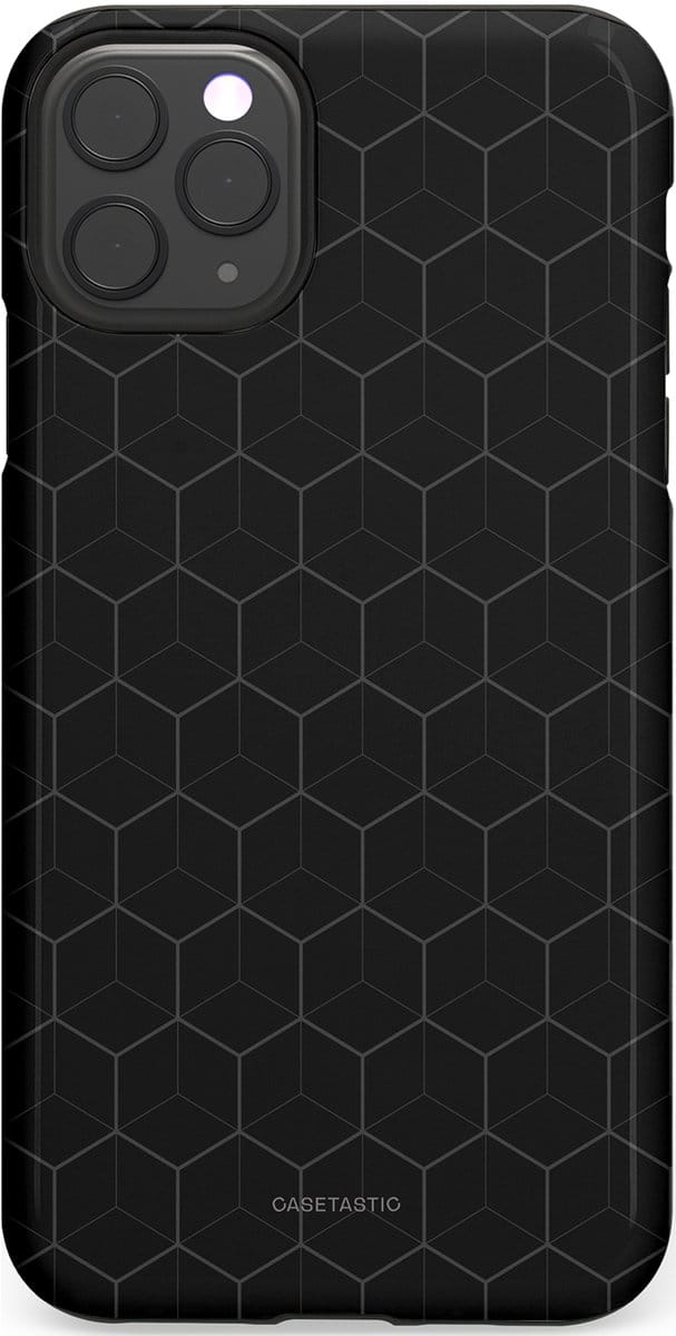 Casetastic hoesje geschikt voor Apple iPhone 11 Pro Max - Dubbellaagse bescherming - Hexago - Fashion Case - Zwart