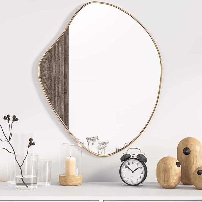 vidaXL - Wandspiegel - 60x50 - cm - goudkleurig
