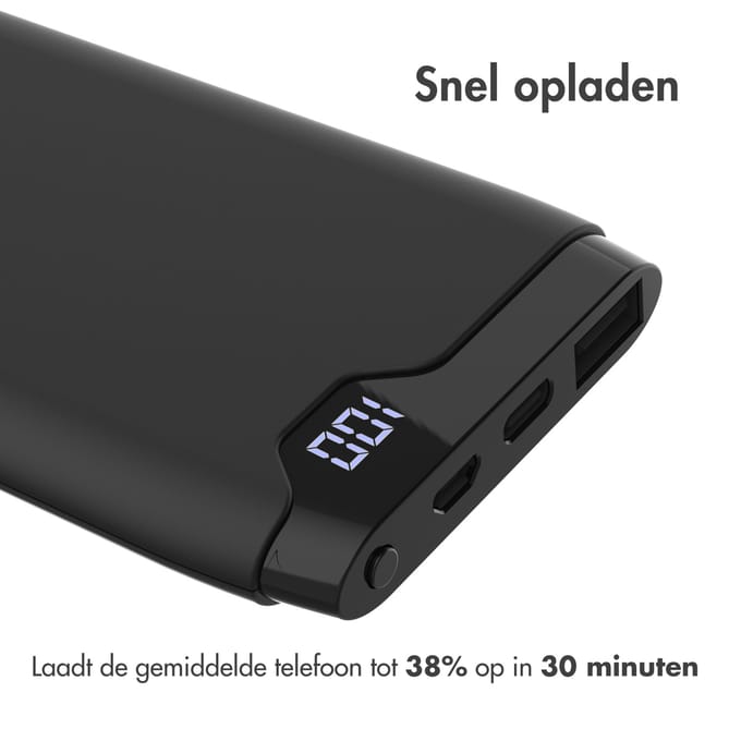 imoshion Powerbank 6.000 mAh - LED indicator - USB A & USB C - Zwart