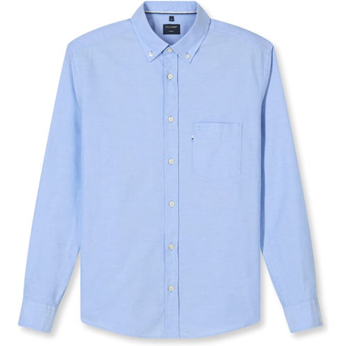 OLYMP Casual Overhemd, Regular Fit, Button-down, Blauw