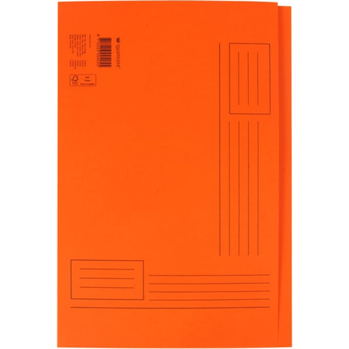 Vouwmap Quantore Folio ongelijke zijde 250gr oranje