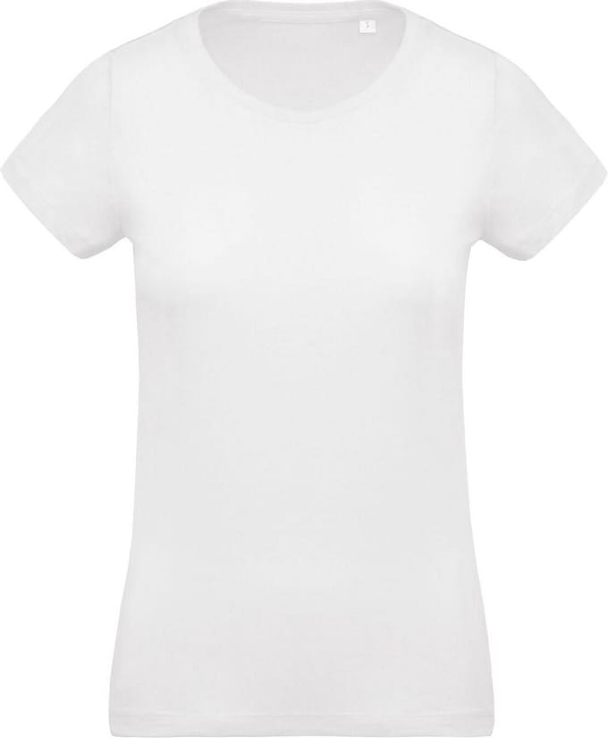 Kariban Dames/dames Organic Crew T-Shirt met halsband (Wit)