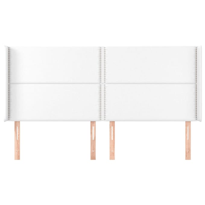 vidaXL Hoofdbord met randen 203x16x118/128 cm kunstleer wit