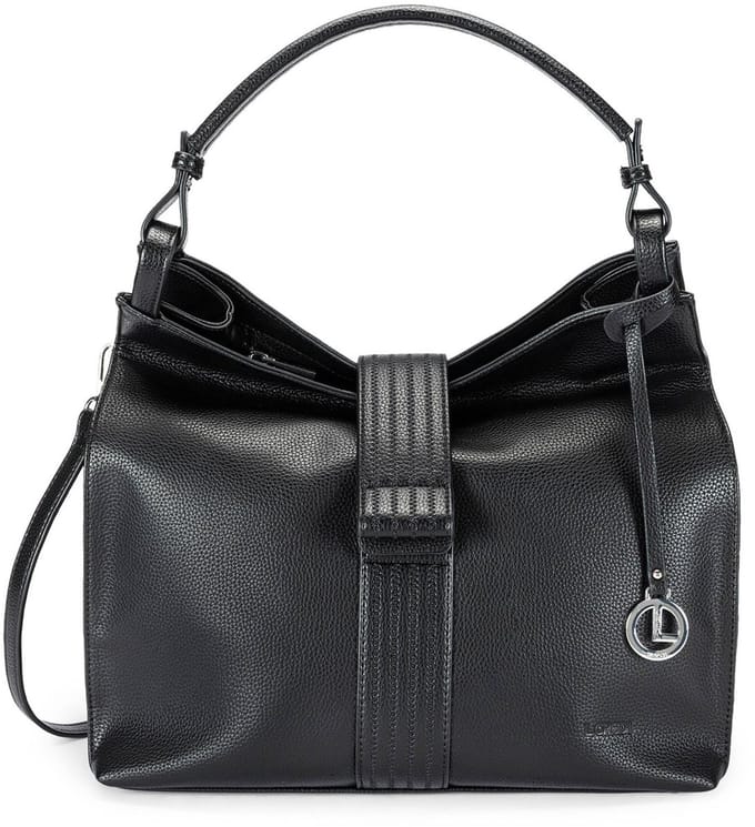 L.CREDI schoudertas Santina Hobo Bag Black zwart