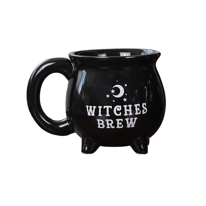 Tasse à café en céramique noire avec chaudron de sorcière créative pour décoration de table d'Halloween