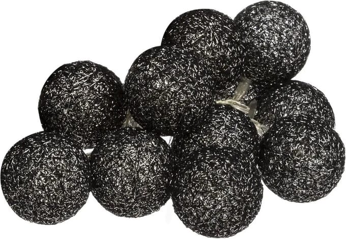 Atmosphera LED slinger 10 bollen - D6 cm - zwart - 1,5 meter - Sfeerverlichting