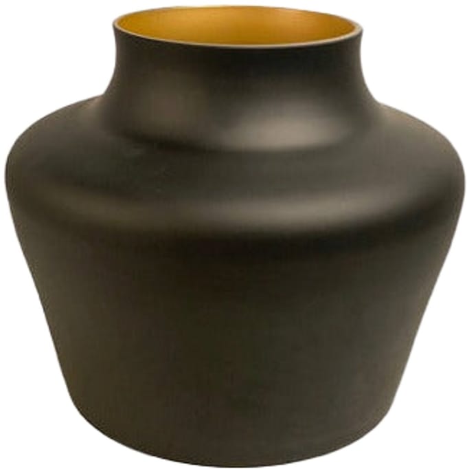 Viv! Home Luxuries Vaas - glas - zwart goud - 22cm - topkwaliteit